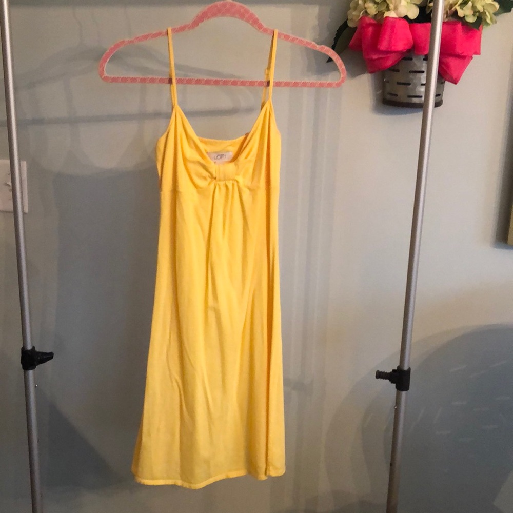 Ann Taylor Loft yellow spaghetti strap dress